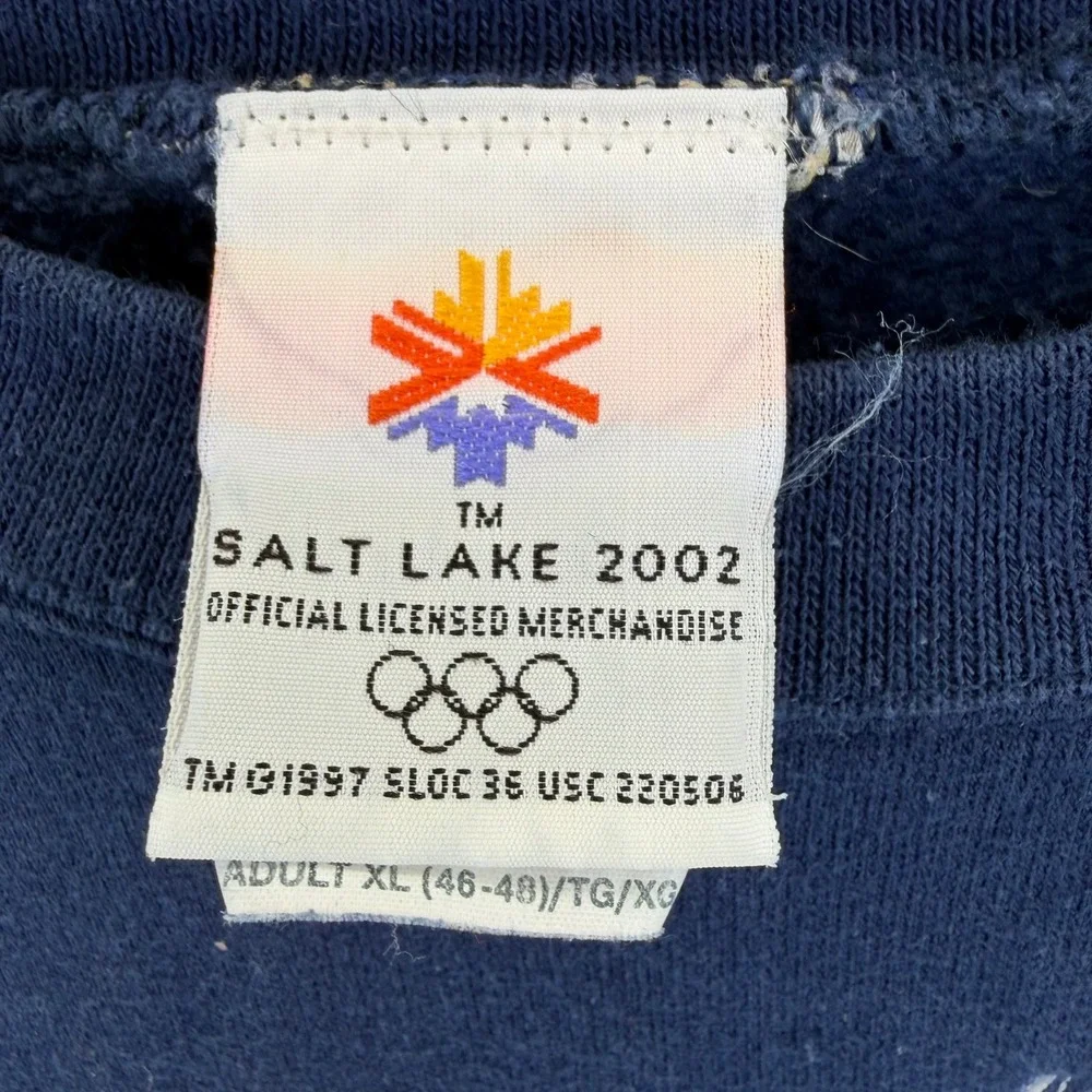 Vintage Salt Lake 2002 Olympics Sweatshirt Navy Blue Figure Skater XL Crewneck